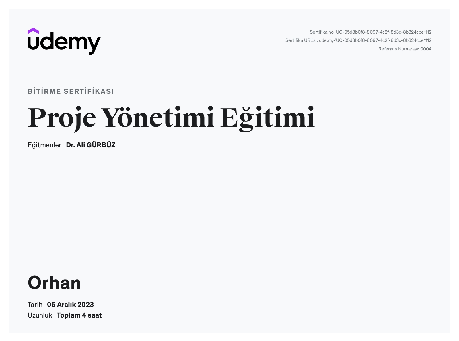 Proje Yönetimi Eğitimi